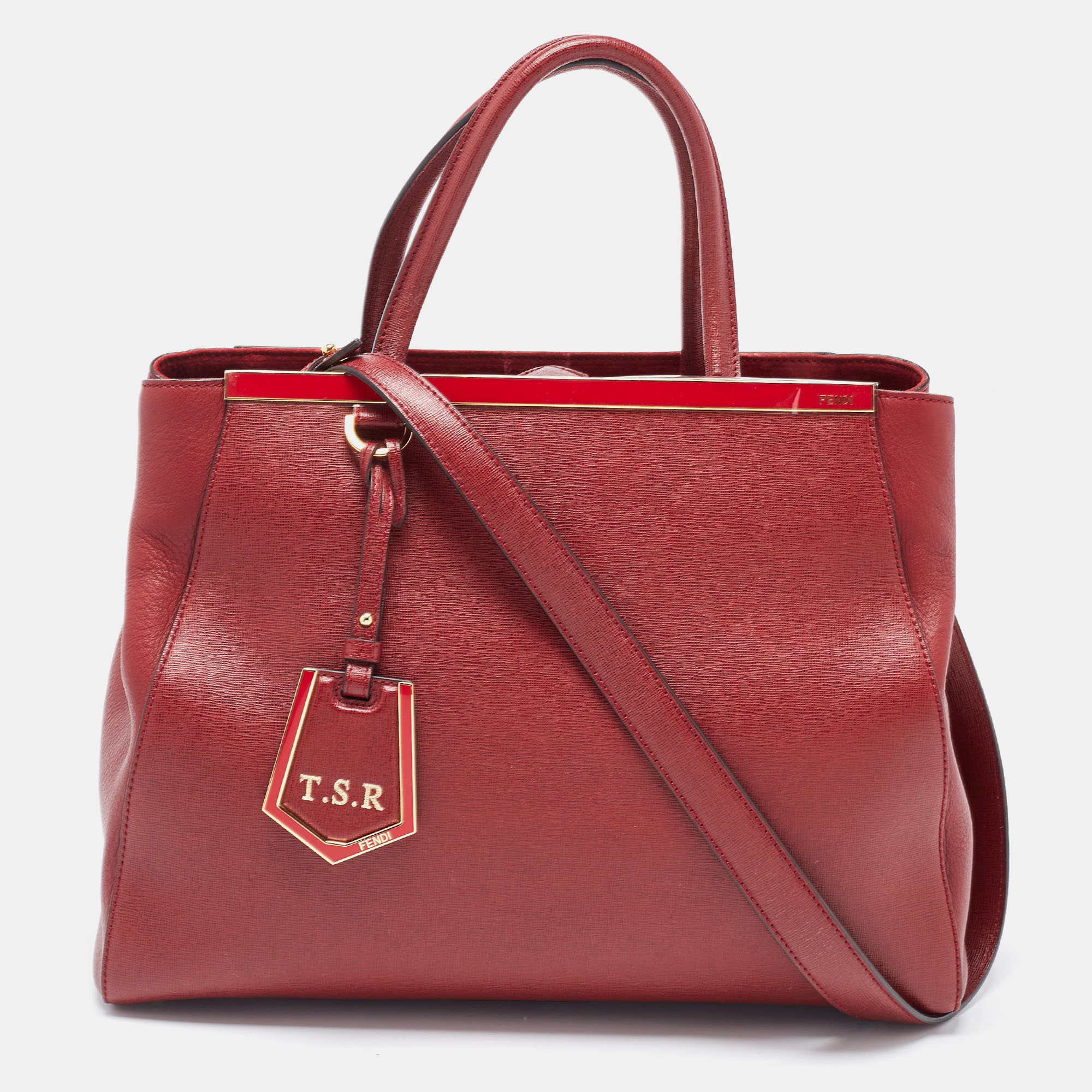 

Fendi Red Leather  2Jours Tote