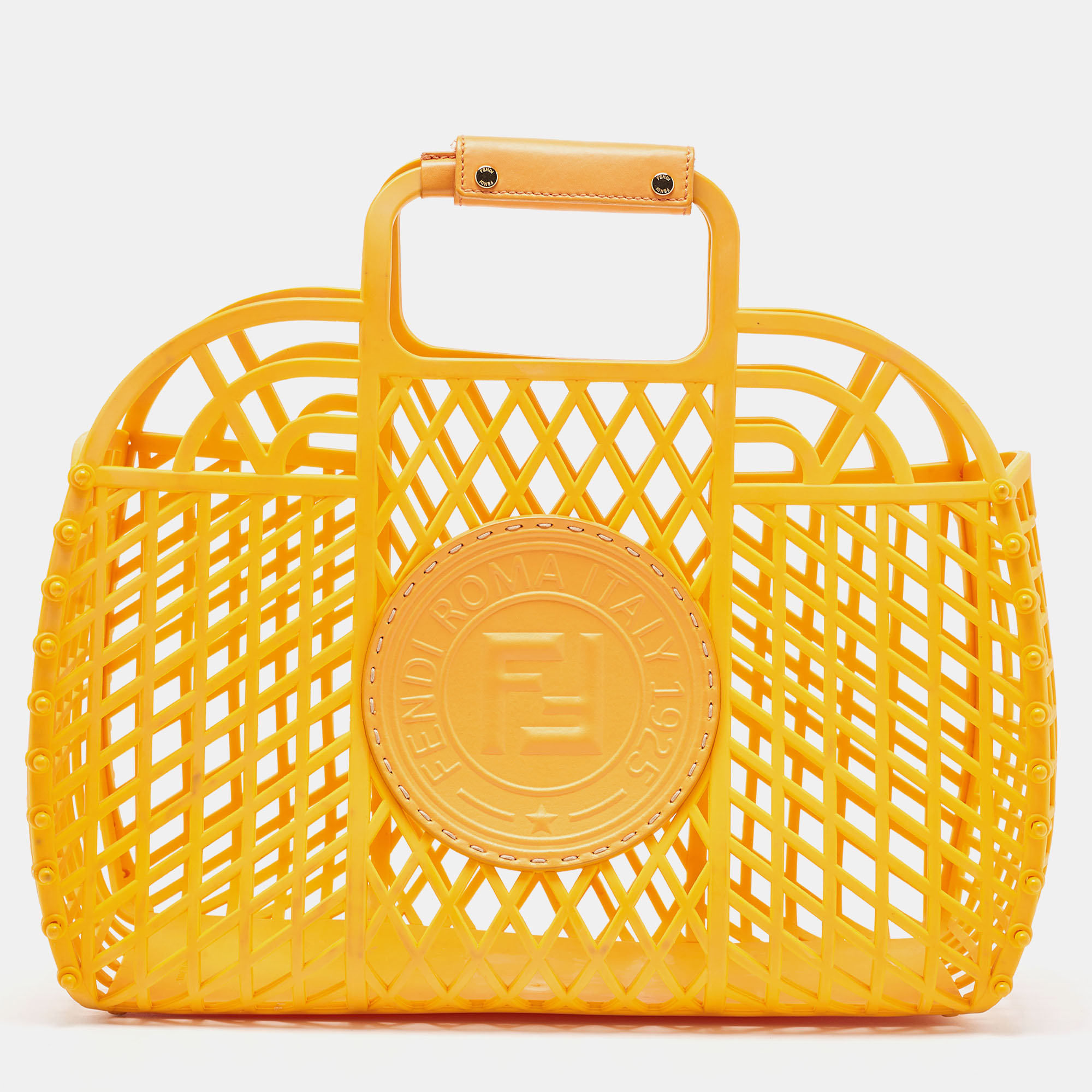 Pre-owned Fendi Orange Plastic Medium Basket Tote