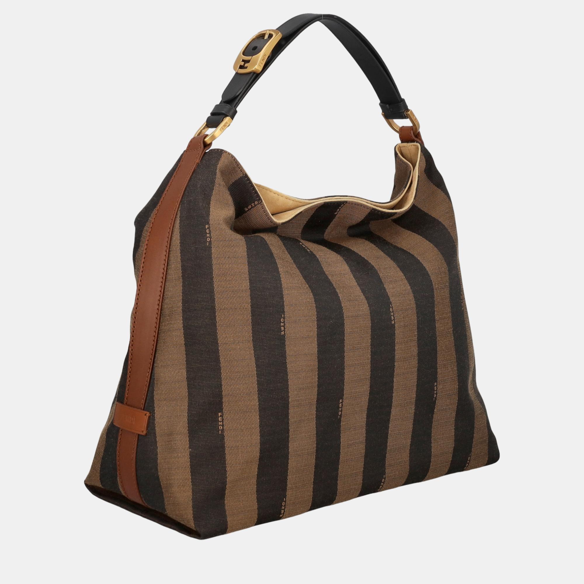 Fendi Women's Fabric Hobo Bag - Beige