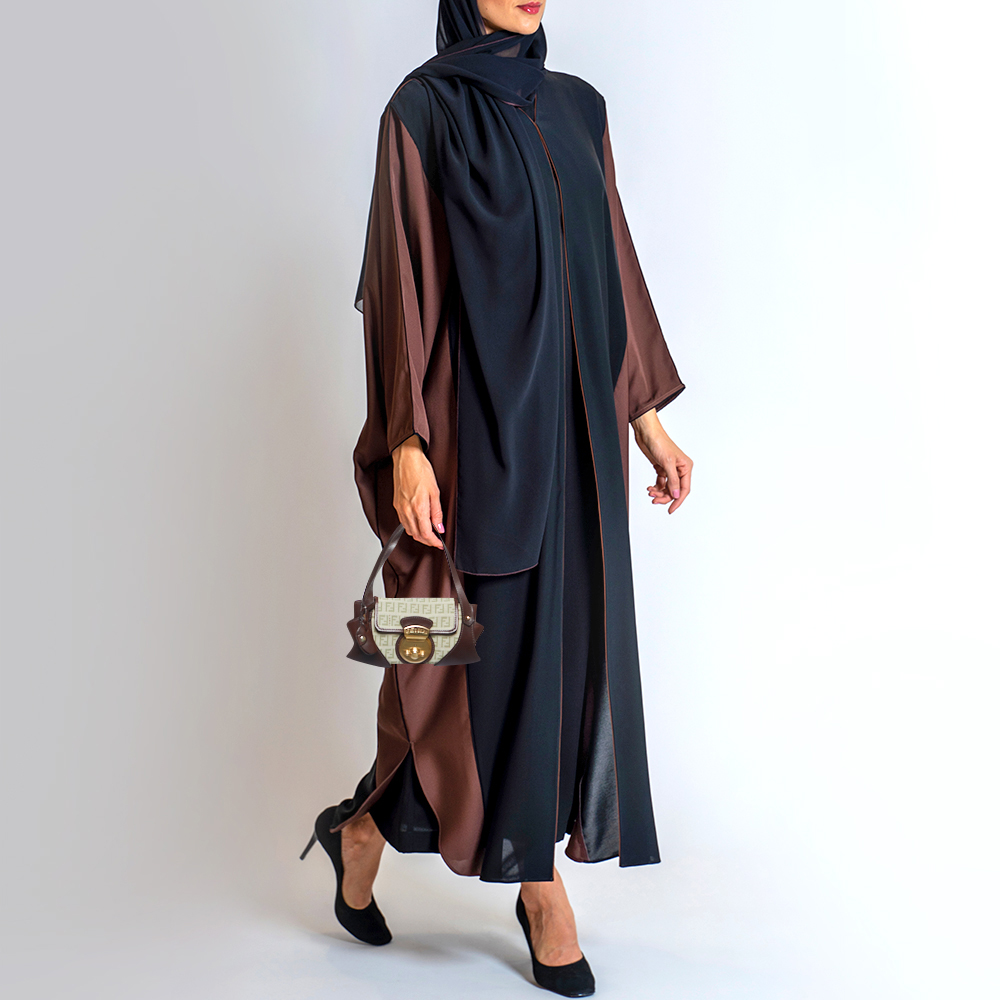 

Fendi Brown/Beige Zucchino Fabric and Leather Borsa Tuc Bag
