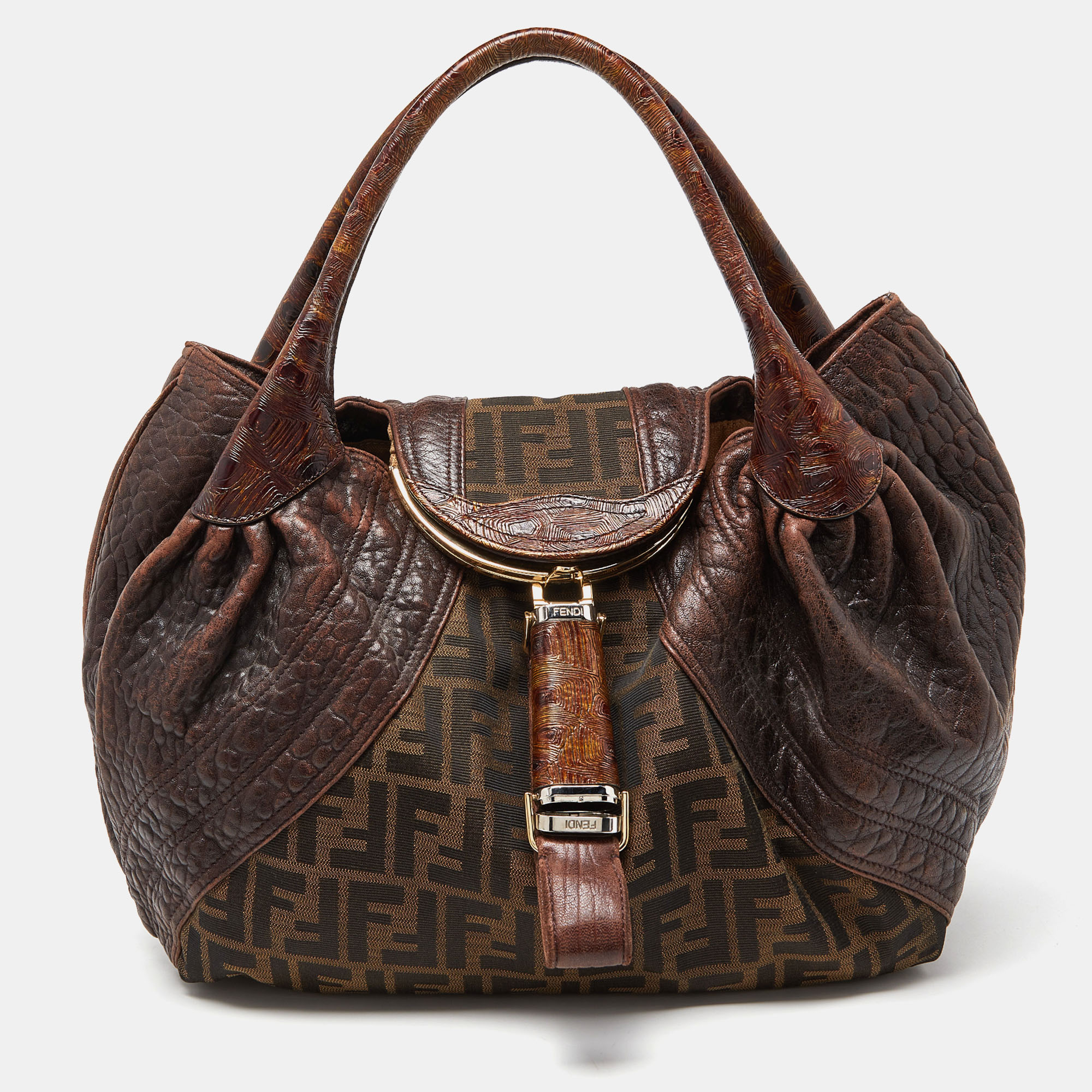 

Fendi Tobacco Zucca Canvas and Leather Spy Bag, Brown