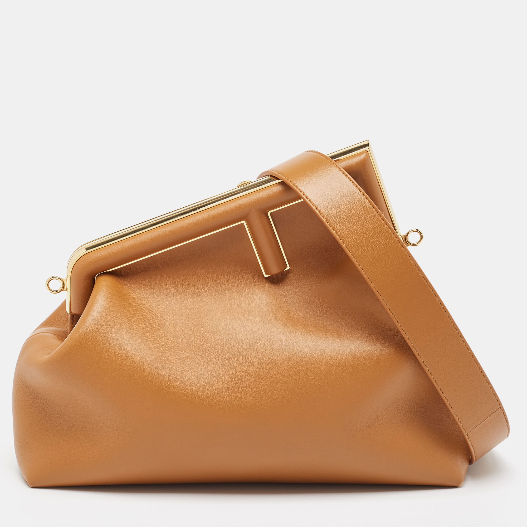 Pre-owned Fendi Brown Leather Medium First Shoulder Bag