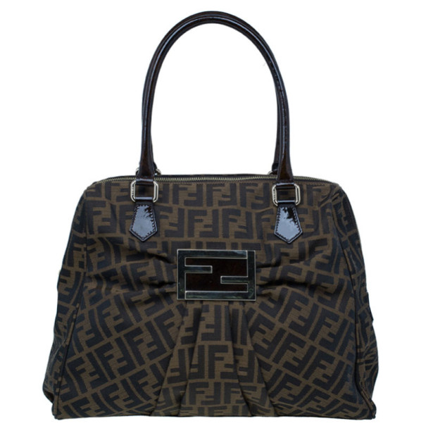 Pre Owned Fendi Monogram Zucca Mia Hobo
