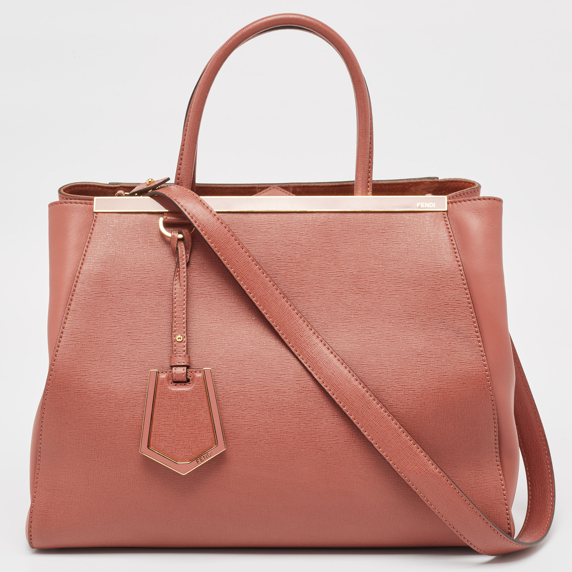 

Fendi Punch Pink Leather  2Jours Tote