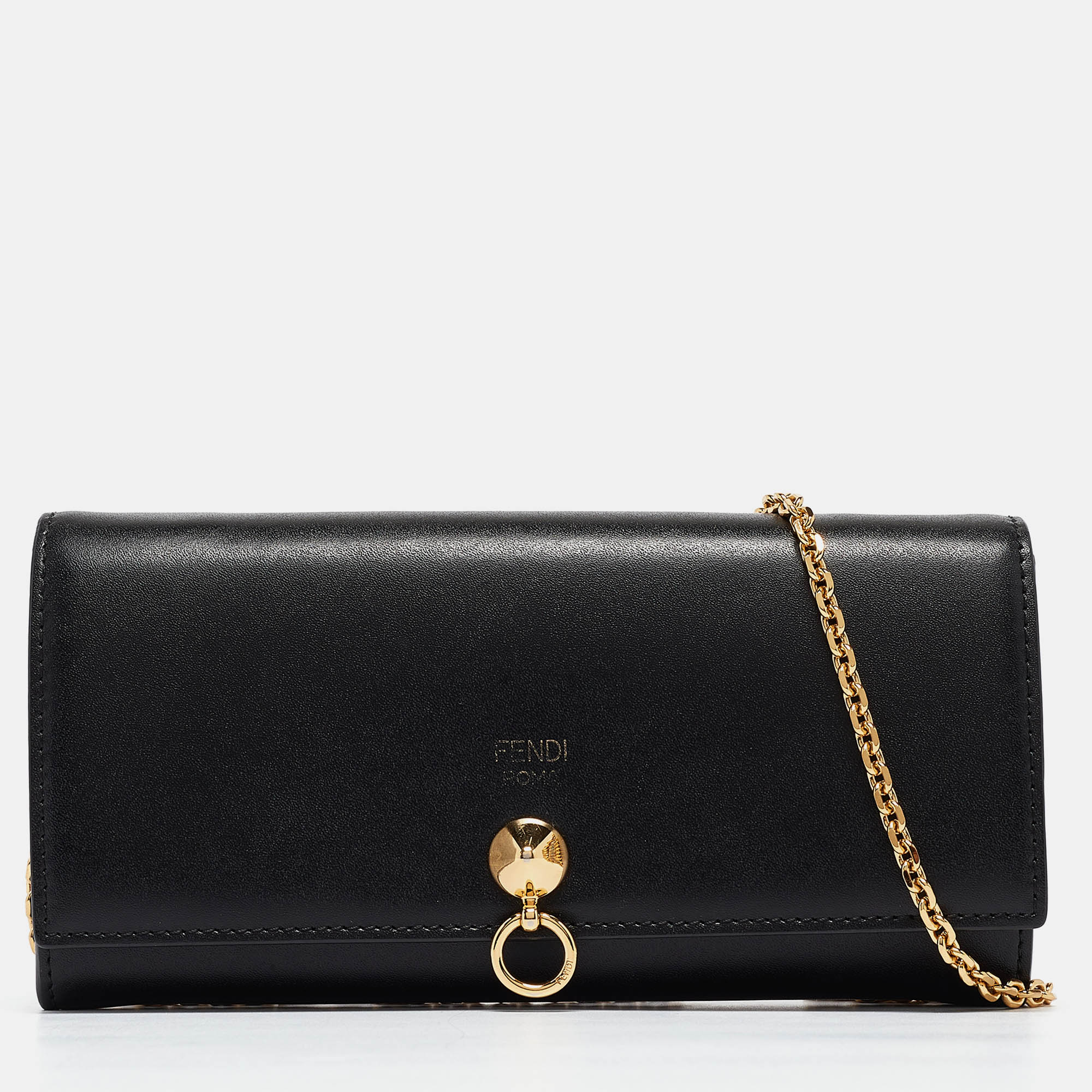 

Fendi Black Leather Dotcom Wallet on Chain