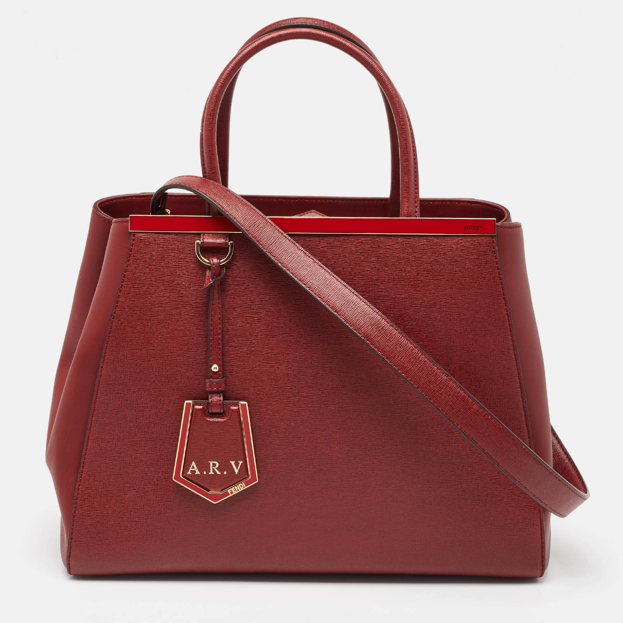 Pre-owned Fendi Red Leather Medium 2jours Tote