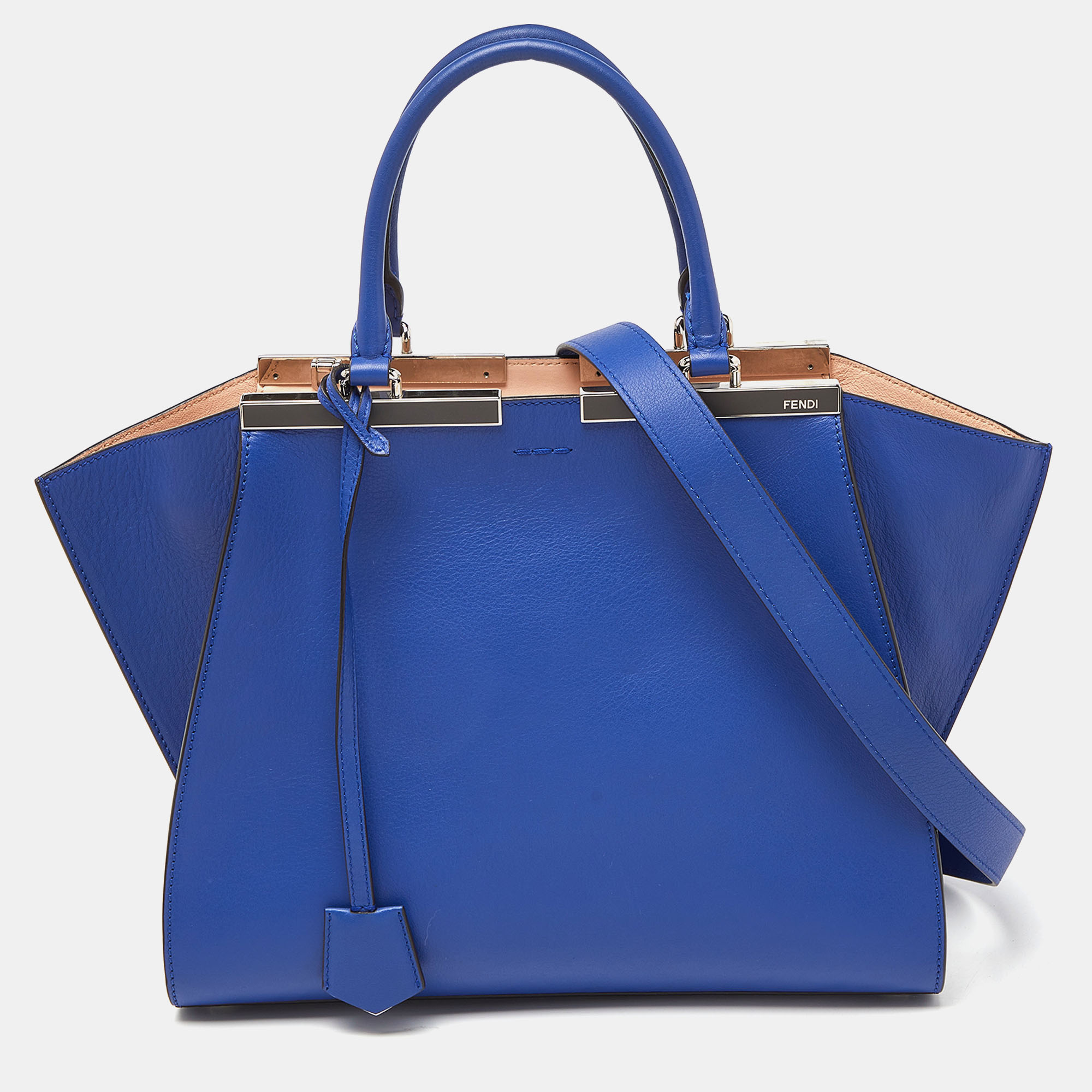 Pre-owned Fendi Blue Leather Medium 3jours Tote
