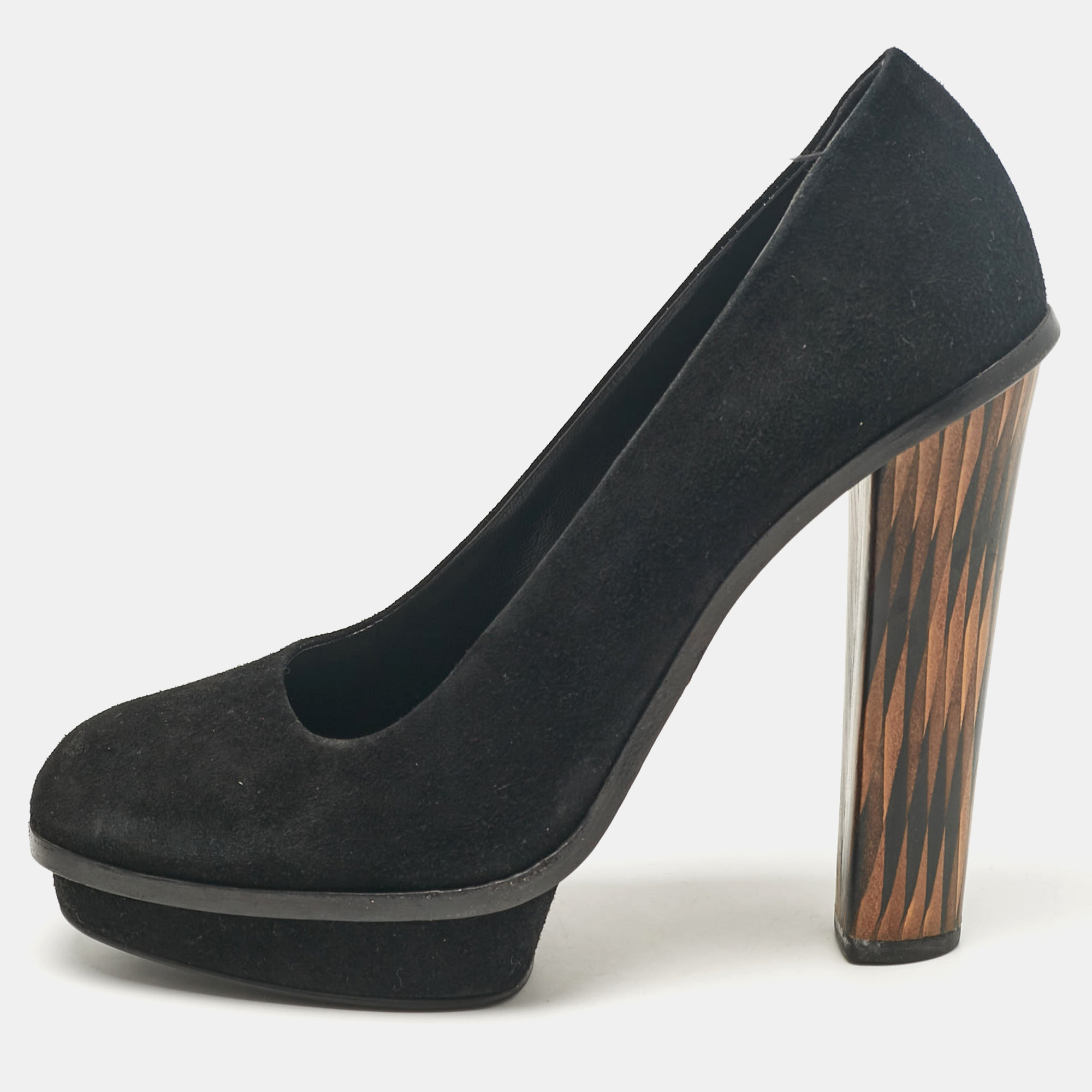 

Fendi Black Suede Platform Pumps Size