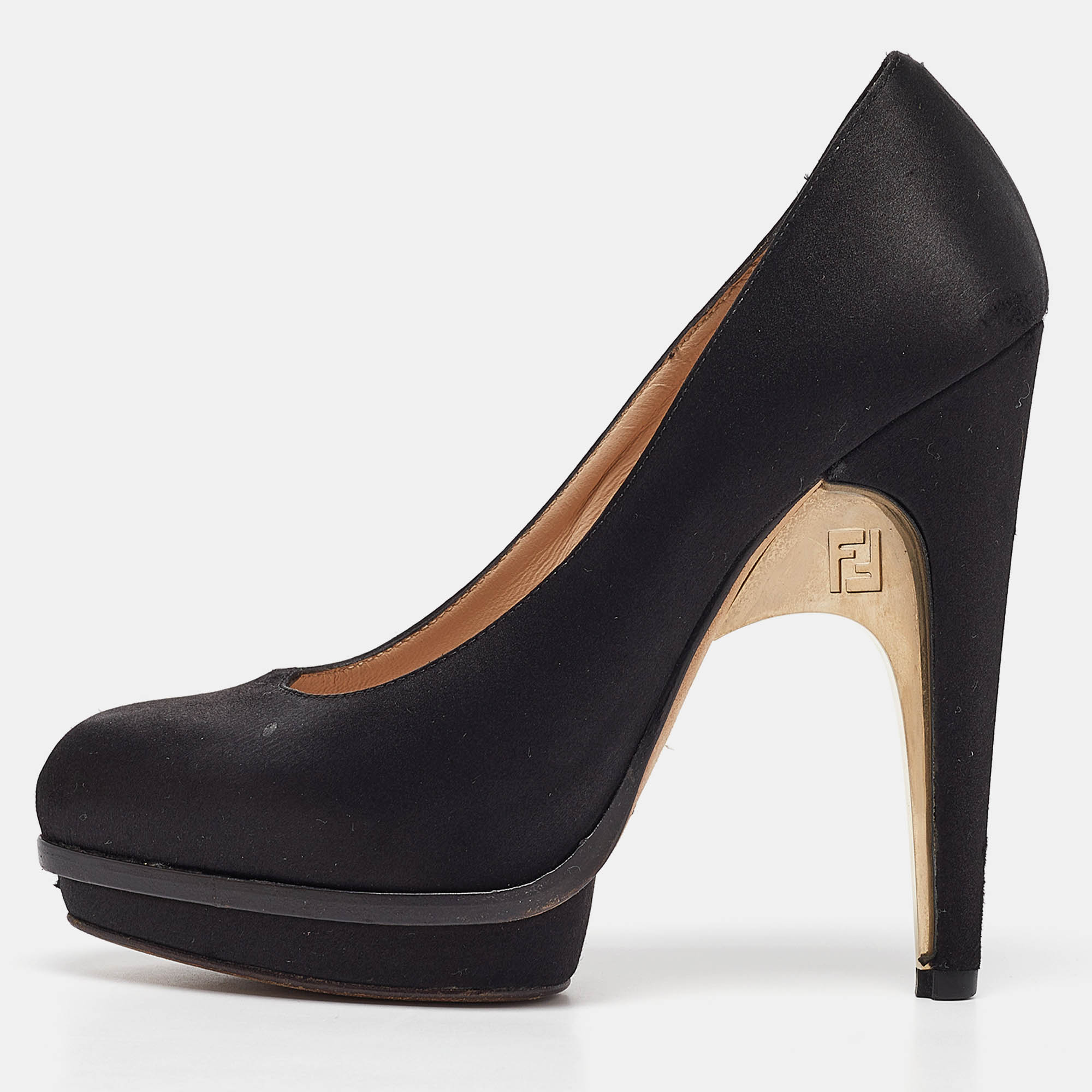 

Fendi Black Suede Block Heel Pumps Size