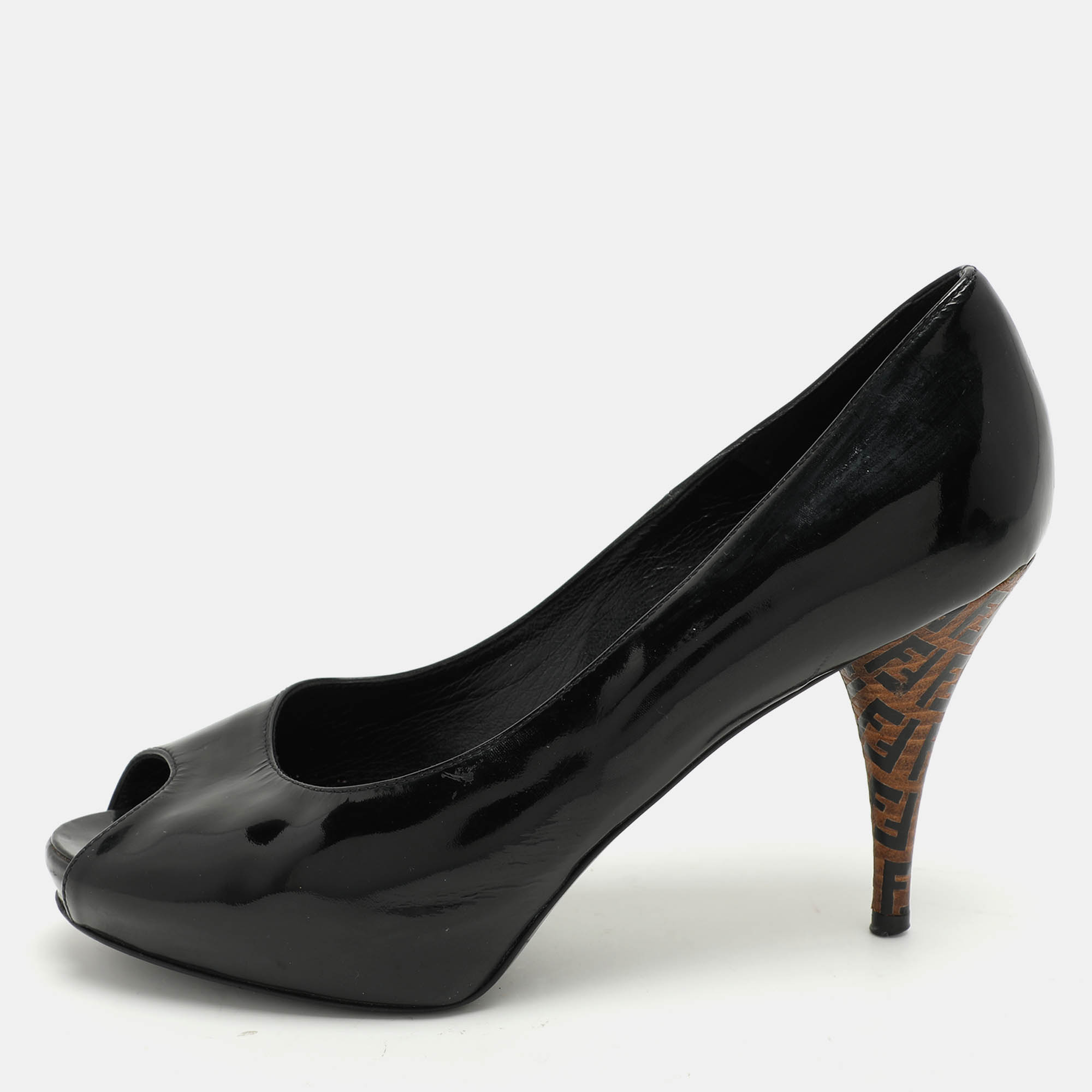 

Fendi Black Patent Leather Peep Toe Pumps Size