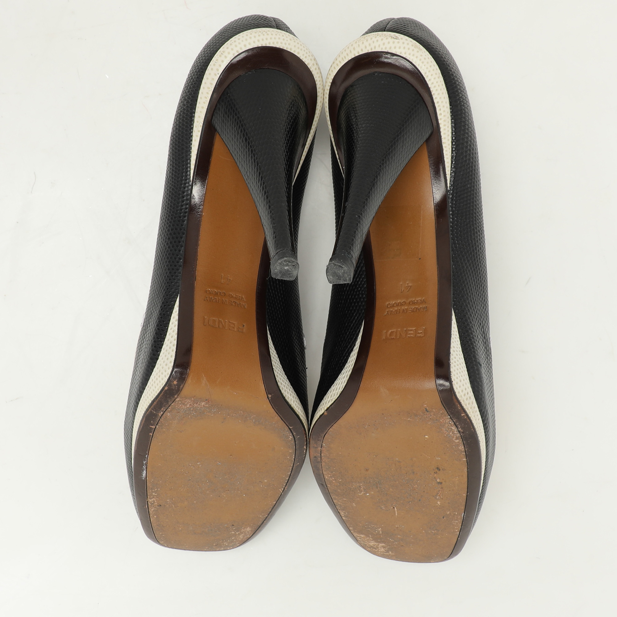 Fendi Multicolor Lizard Embossed Leather Loafer Pumps Size 41 