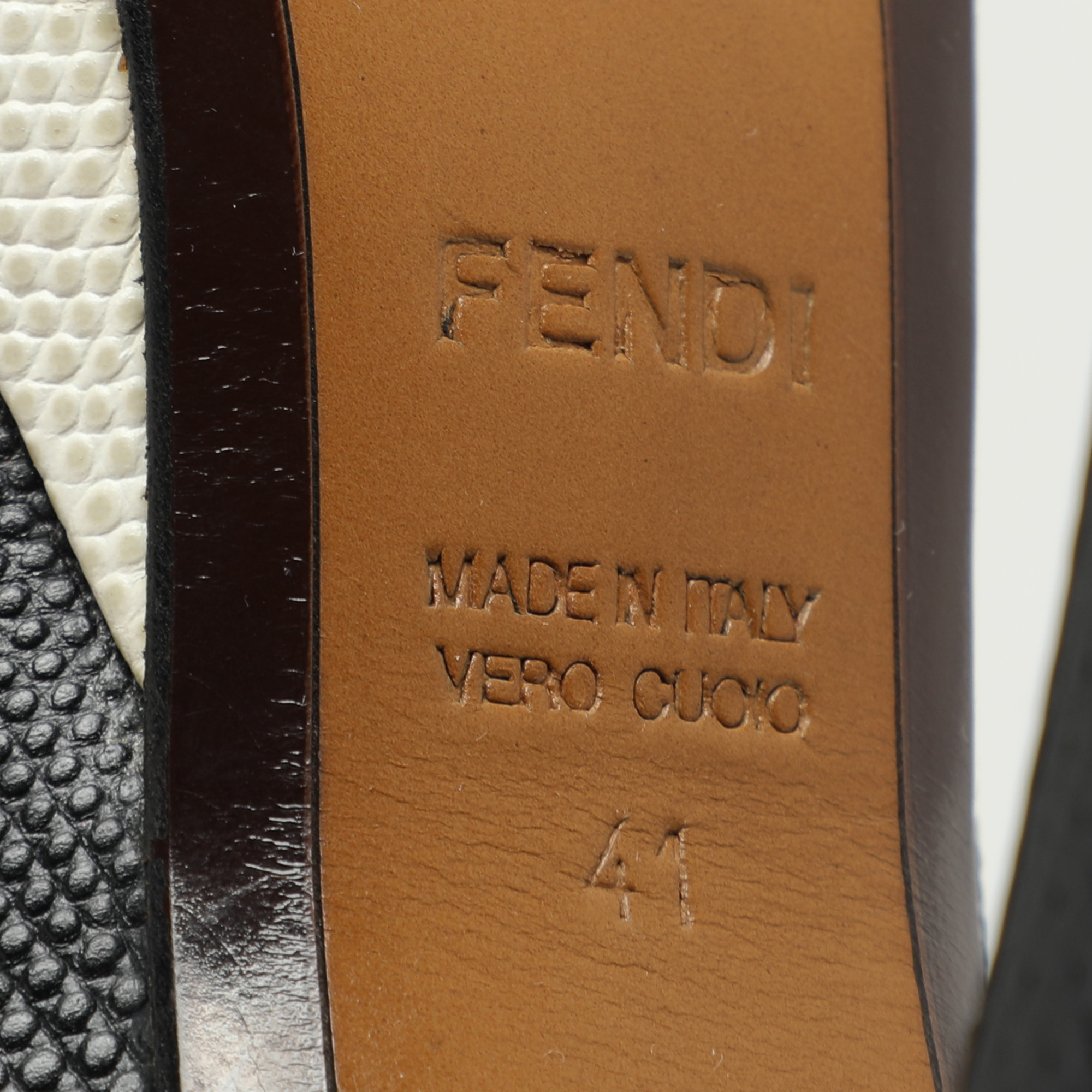 Fendi Multicolor Lizard Embossed Leather Loafer Pumps Size 41 