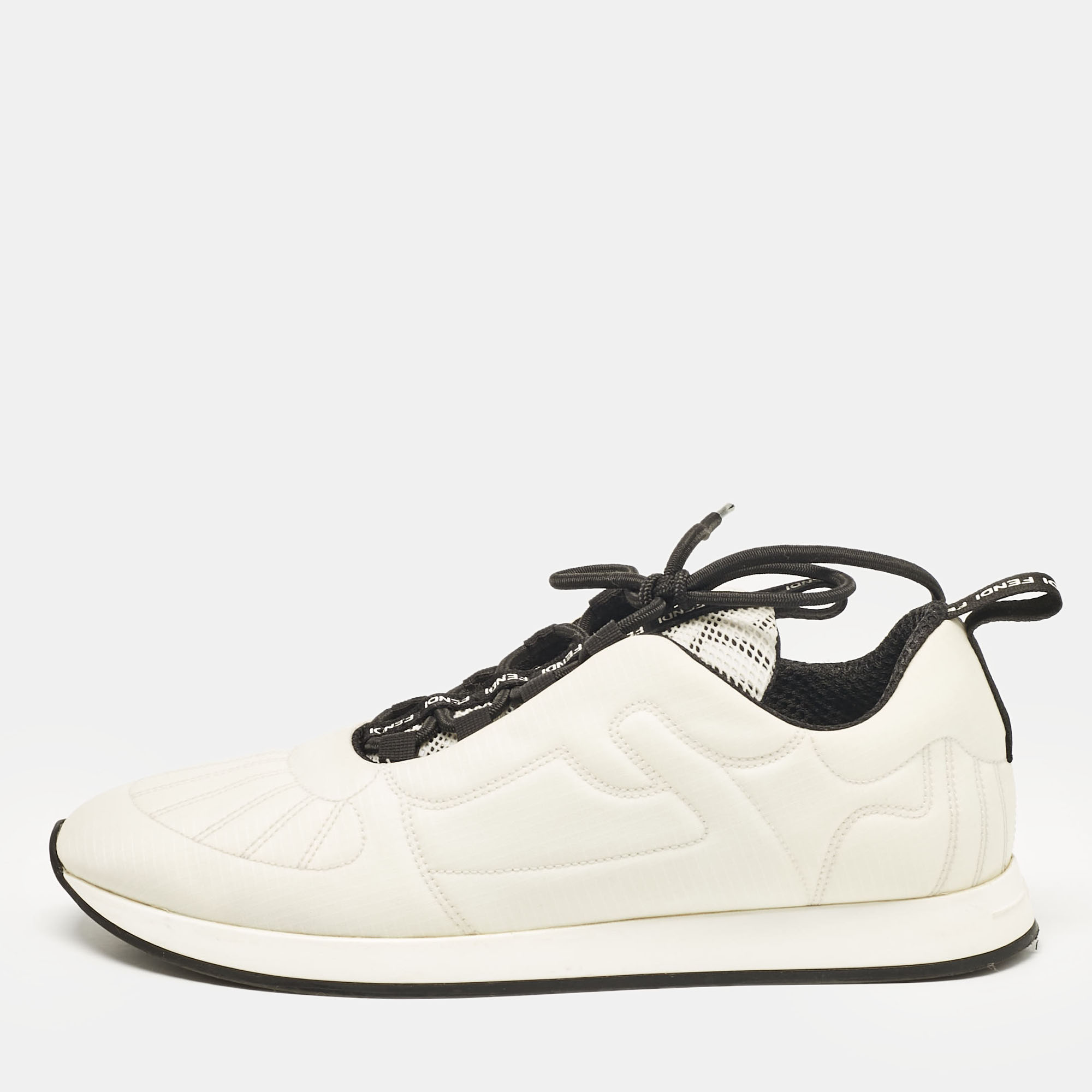 

Fendi White Nylon FFreedom Low Top Sneakers Size