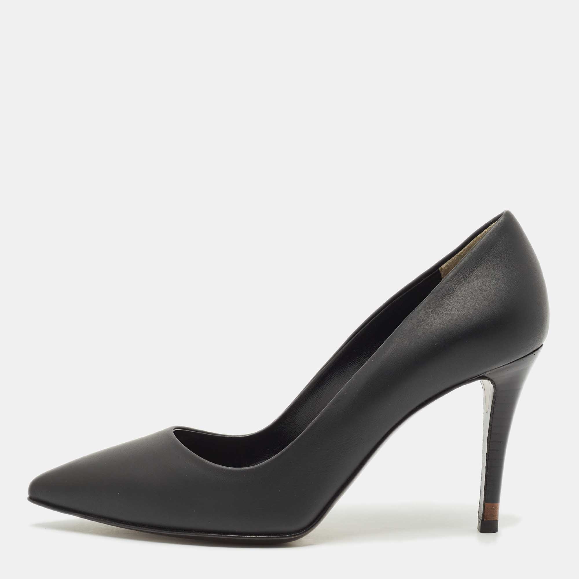 

Fendi Black Leather Pointed Toe Pumps Size