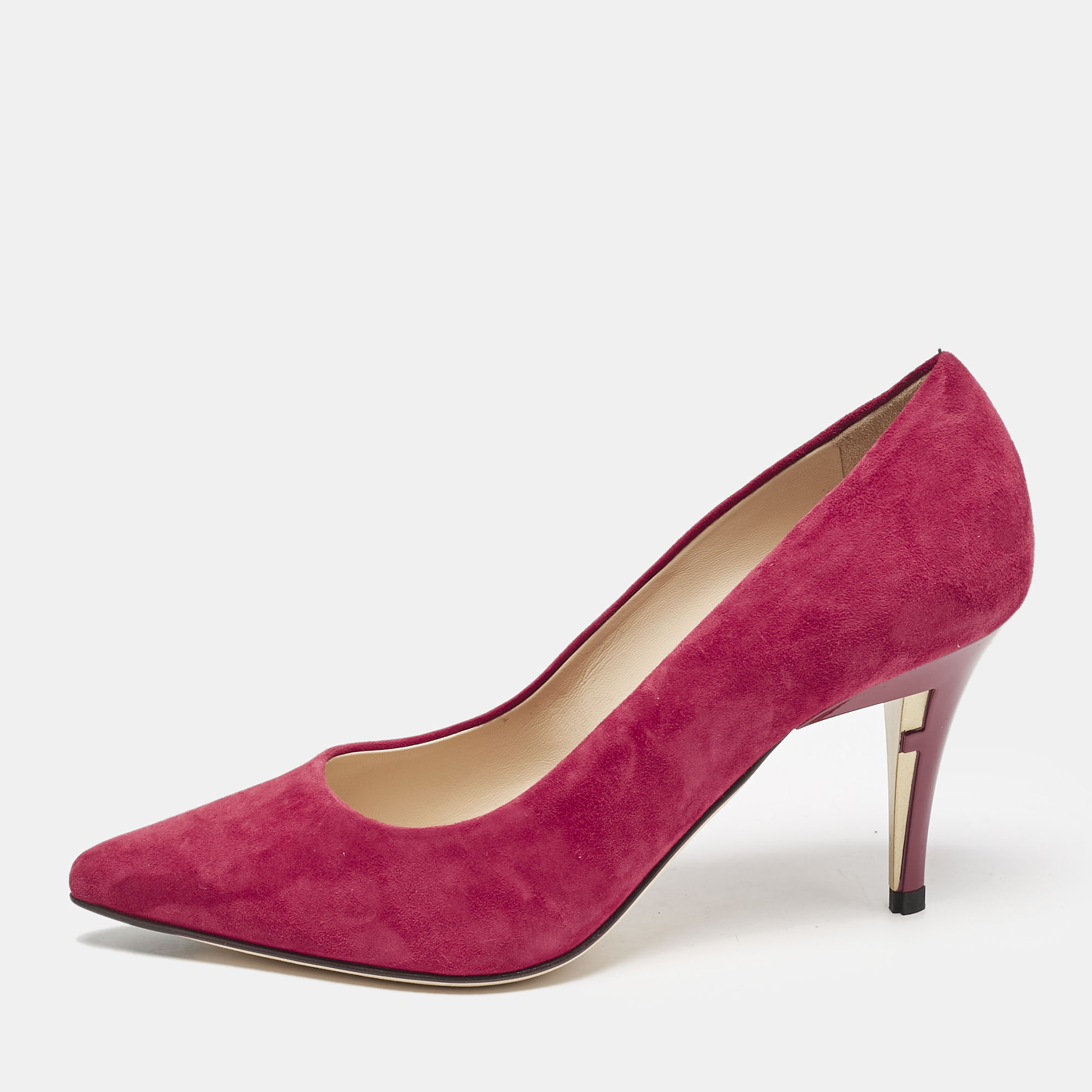 

Fendi Magenta Pink Suede Pointed Toe Pumps Size