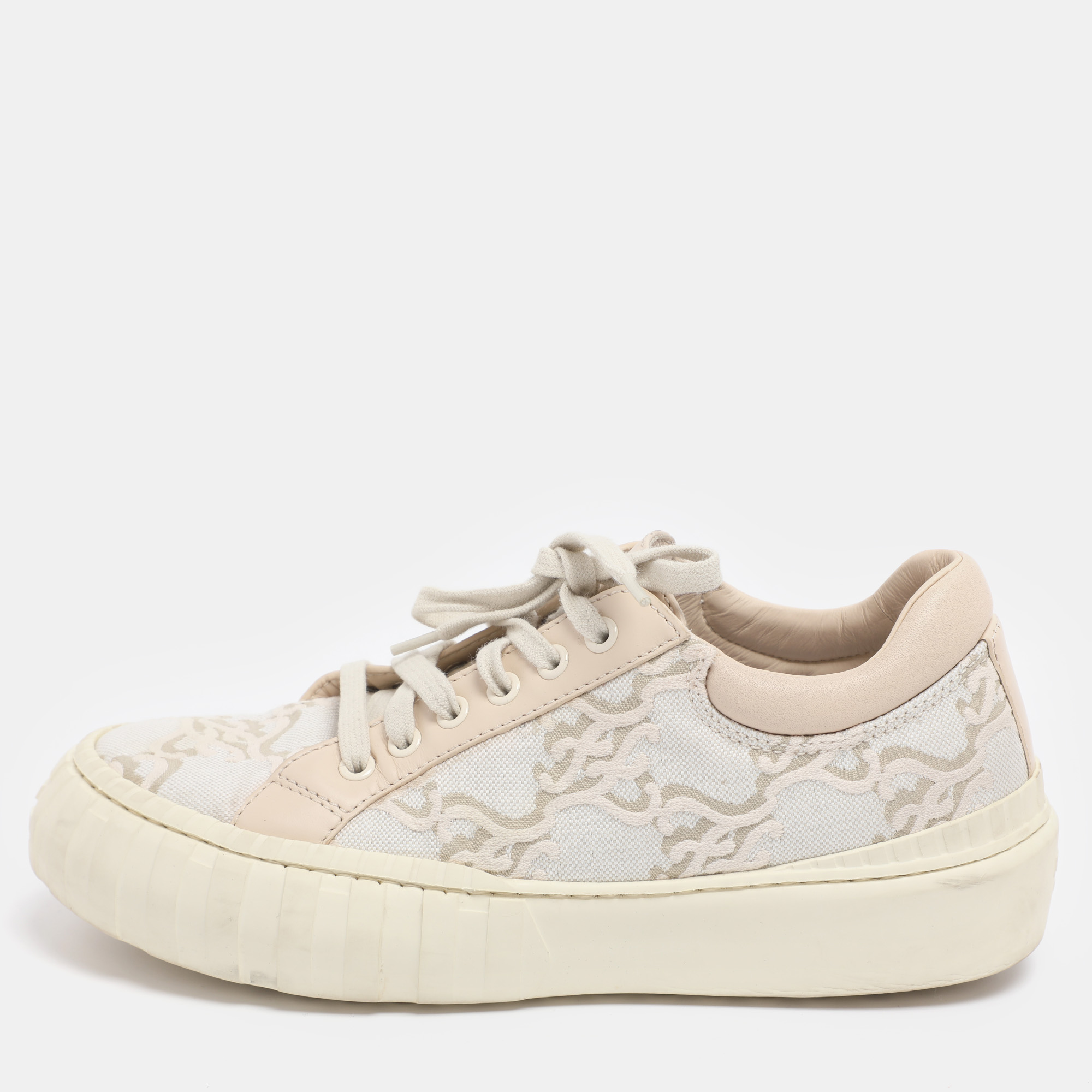 Pre-owned Fendi Tricolor Embroidered Canvas And Leather Low Top Sneakers Size 40 In Multi