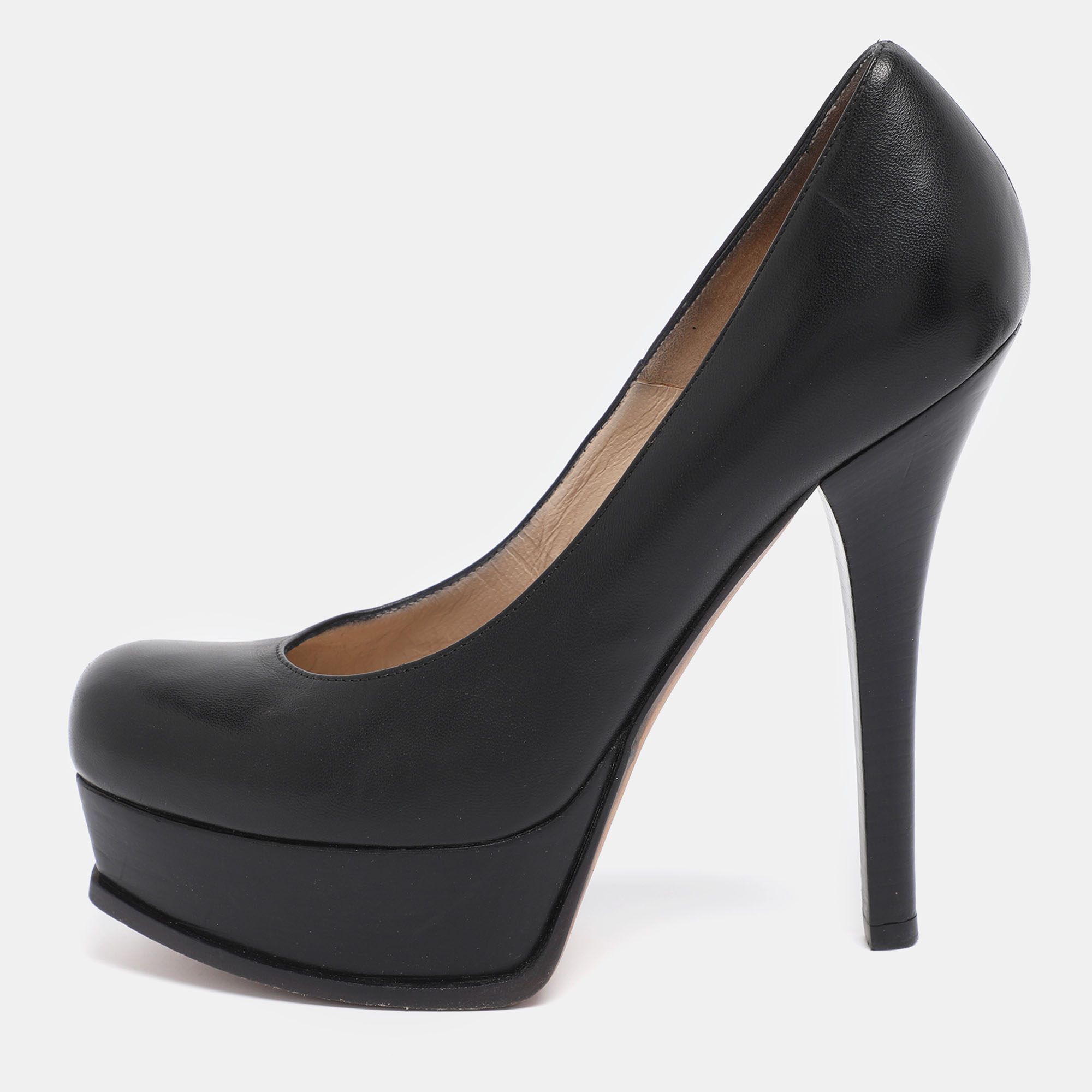 

Fendi Black Leather Fendista Platform Pumps Size