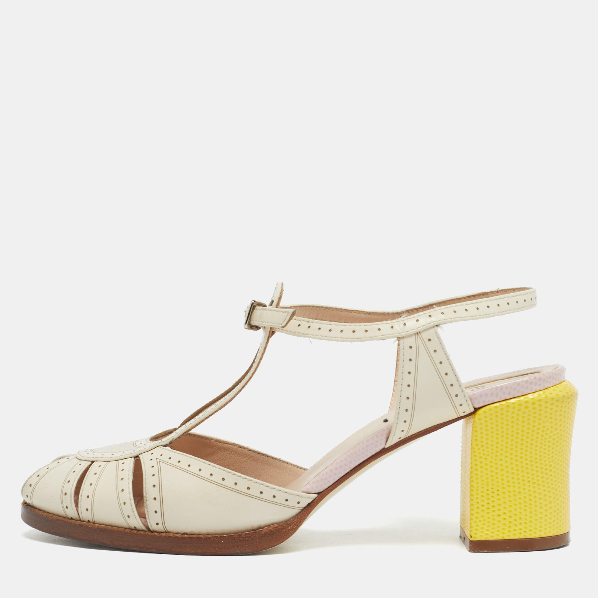 Fendi Tricolor Lizard Embossed and Leather Chameleon Ankle Strap Sandals Size 36.5