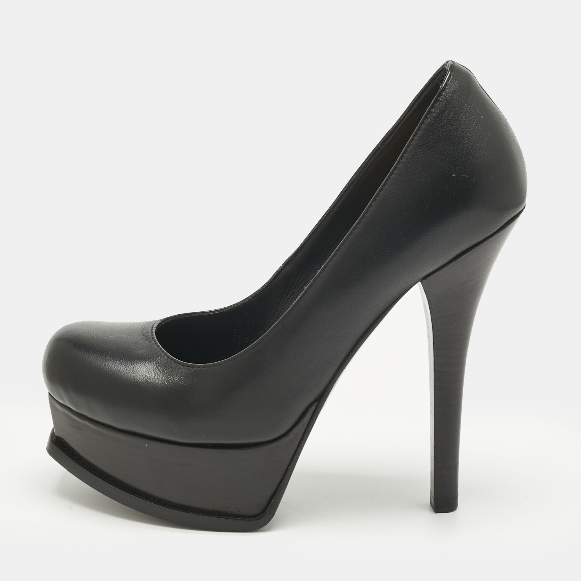 

Fendi Black Leather Fendista Platform Pumps Size