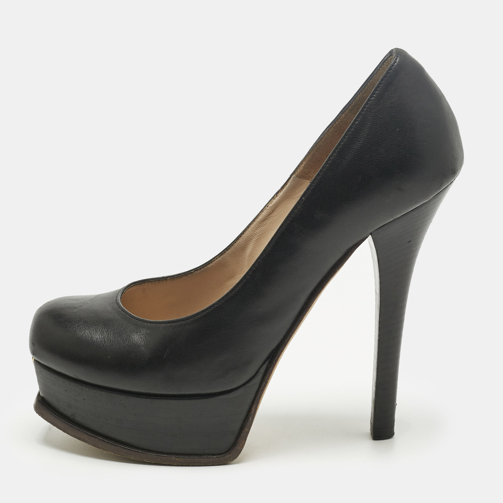 

Fendi Black Leather Fendista Platform Pumps Size