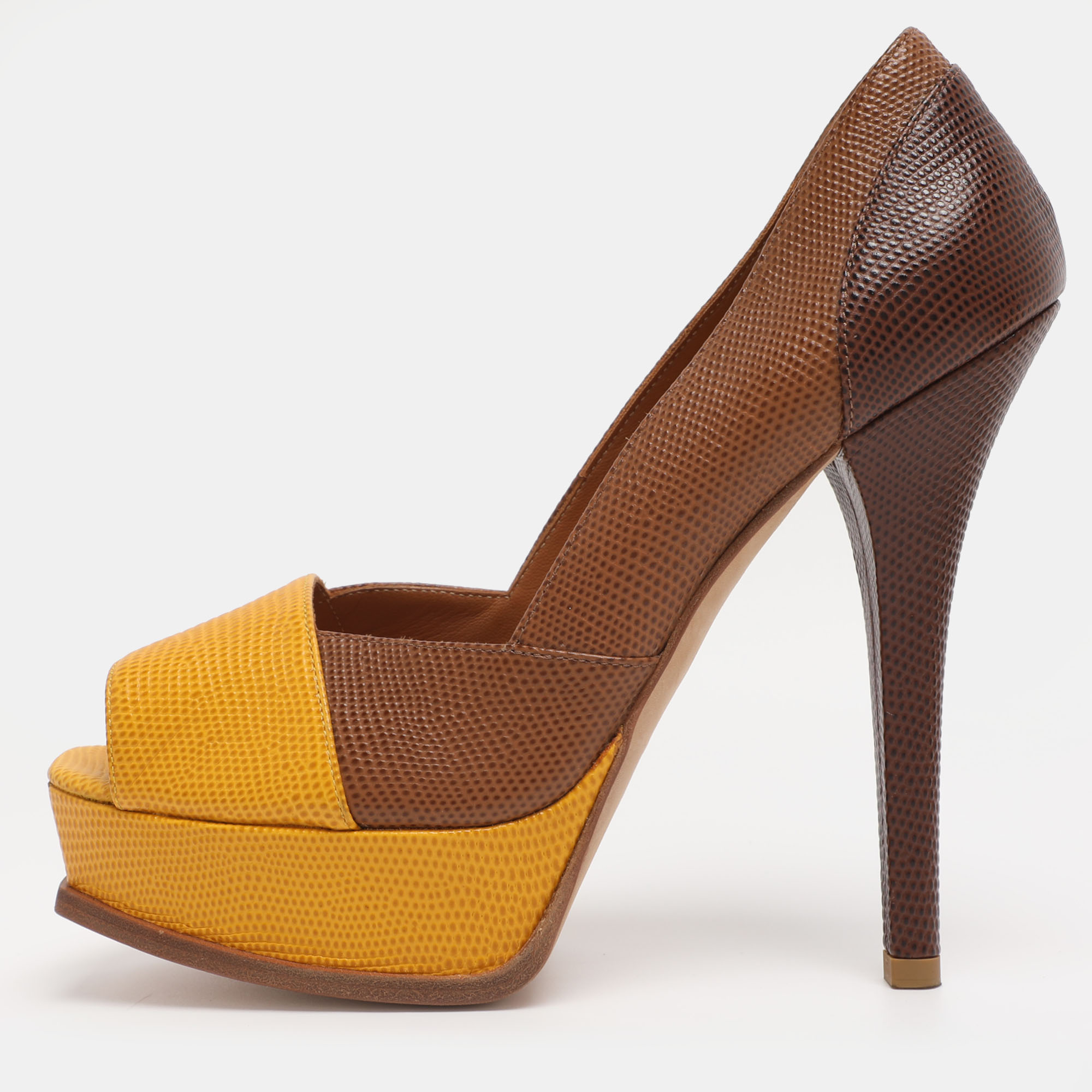 Pre-owned Fendi Sta Peep Toe Pumps Size 40 In Multi