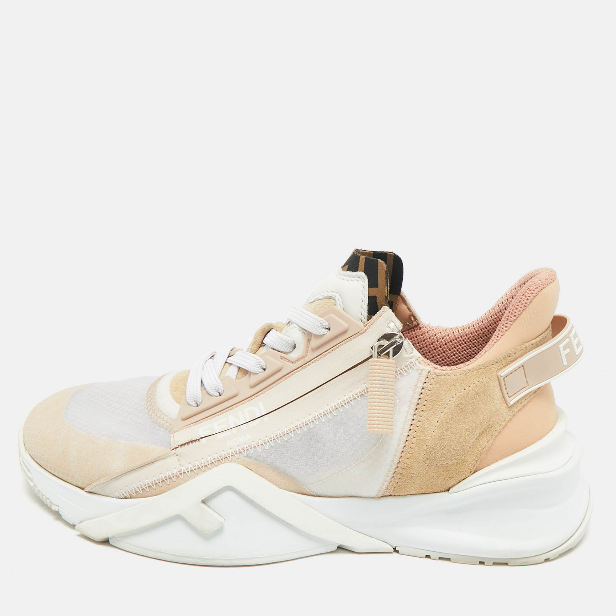 

Fendi Pink/White Suede and Leather Flow Low Top Sneakers Size, Multicolor