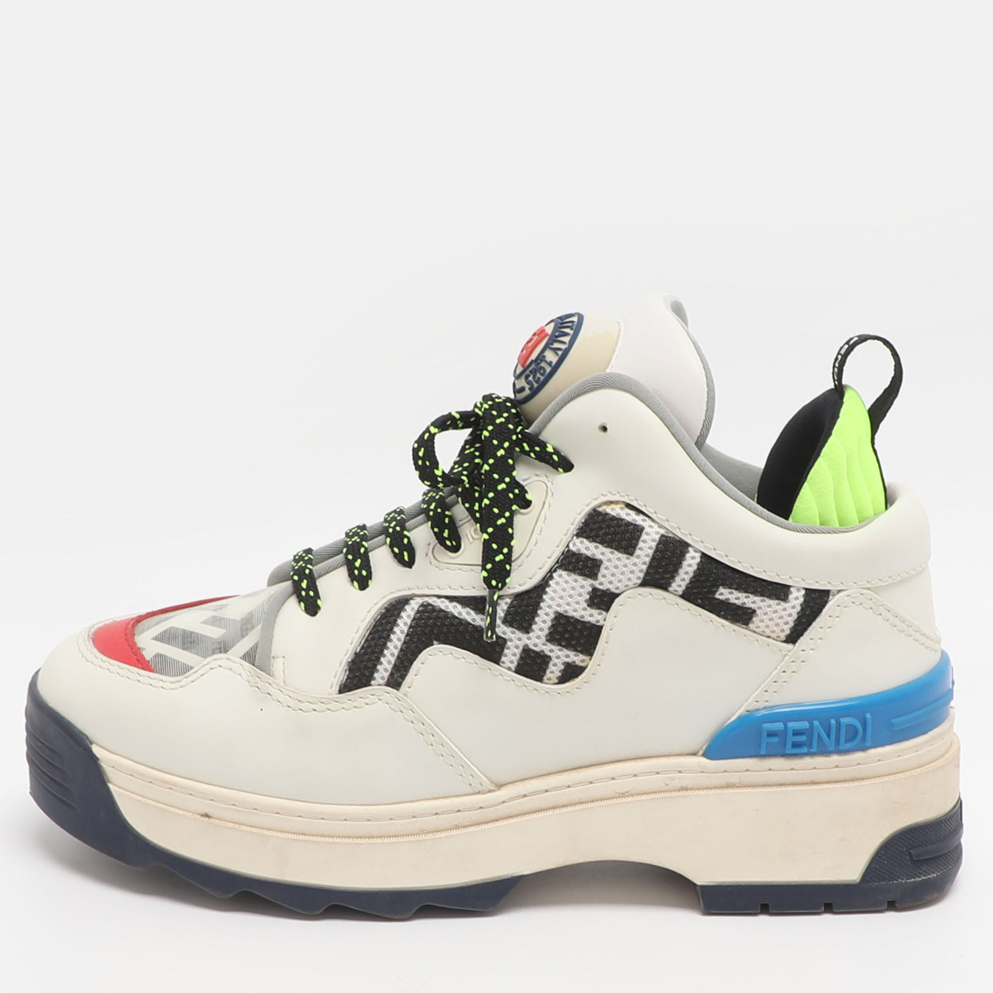 

Fendi Size  White Leather, Mesh and PVC Low Top Sneakers
