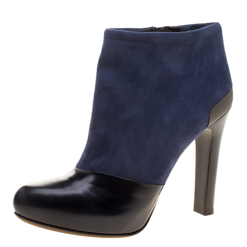 womens navy blue ankle boots