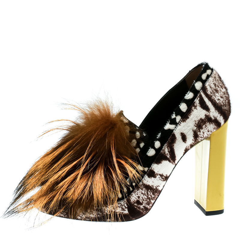 fendi heels with fur