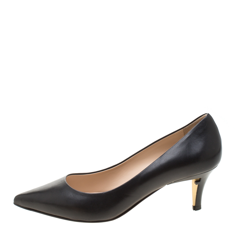 

Fendi Black Leather Pointed Toe Pumps Size