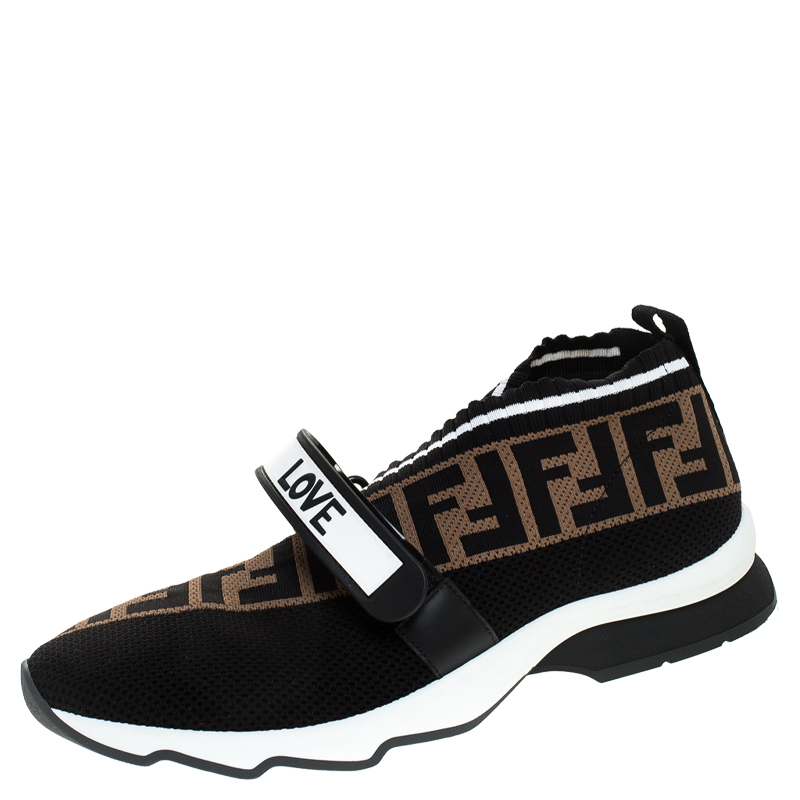 Fendi Multicolor FF Monogram Knit Fabric Rockoko Sneakers Size 41 Fendi ...