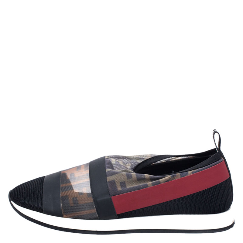 

Fendi Multicolor Stretch Mesh Slip On Sneakers Size
