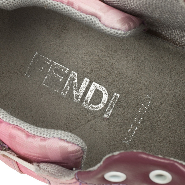 Fendi Pink Nylon Zucchino Lace-Up Sneakers Size 38 Fendi | TLC