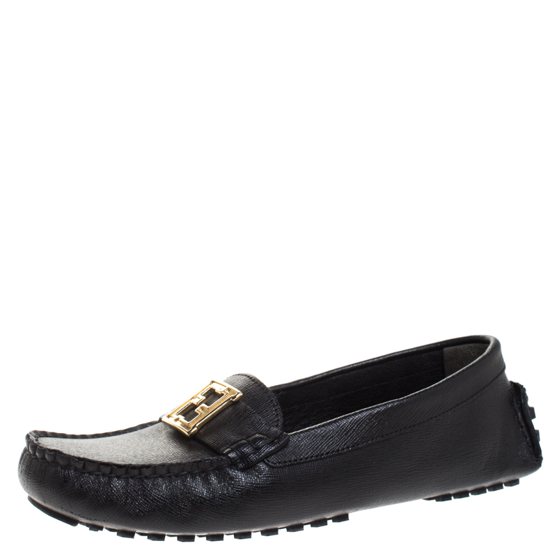 black fendi loafers