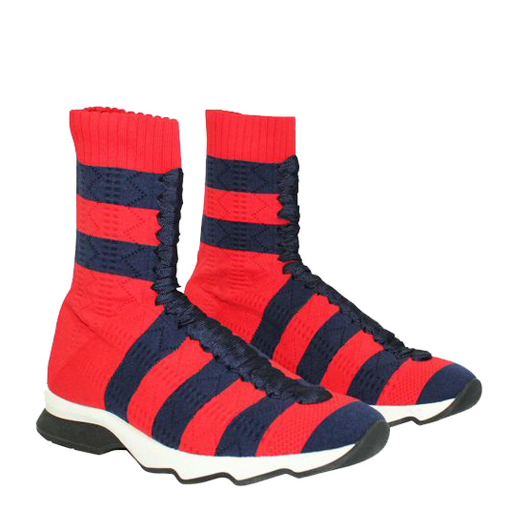 

Fendi Red Leather Rockoko Sneakers