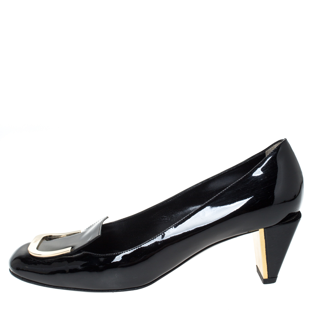 

Fendi Black Patent Leather Square Toe Pumps Size