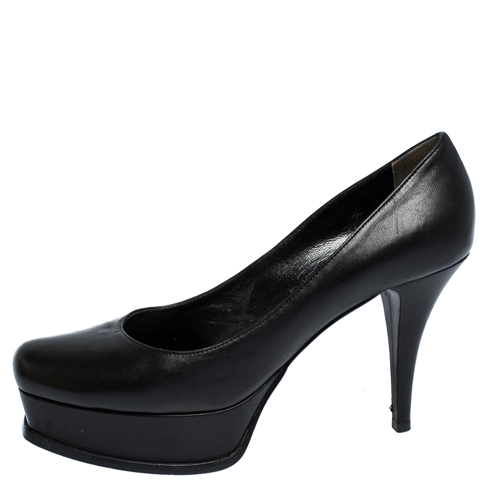 

Fendi Black Leather Fendista Platform Pumps Size