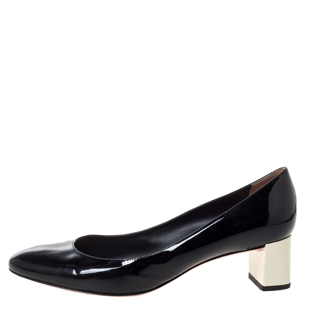 

Fendi Black Patent Leather Block Heel Pumps Size