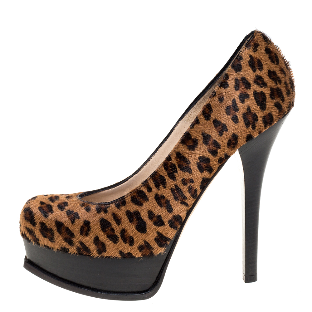 

Fendi Brown Pony Hair Decollete Platform Pumps Size