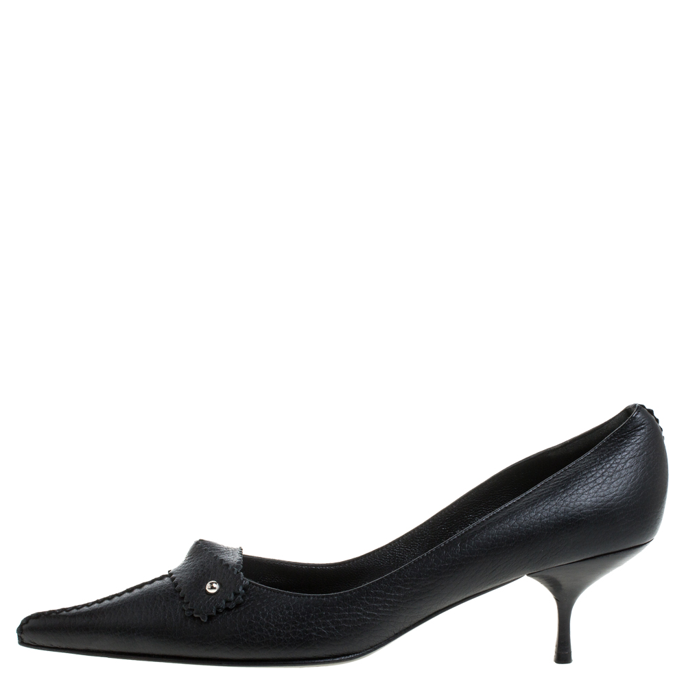 

Fendi Black Leather Pointed Toe Pumps Size