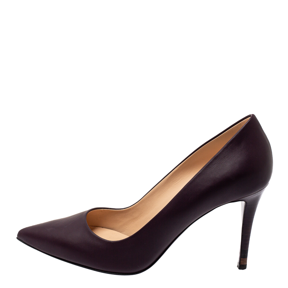 

Fendi Purple Leather Pointed Toe Pumps Size