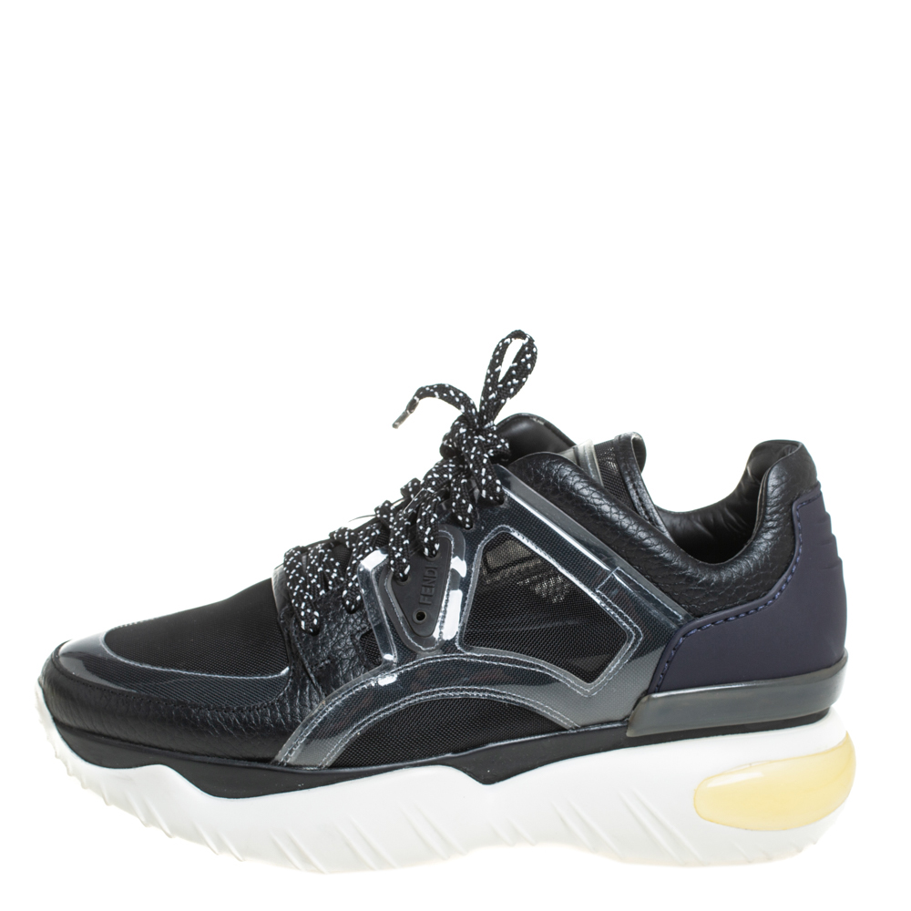 

Fendi Black Leather And PVC Fancy Sneaker Size