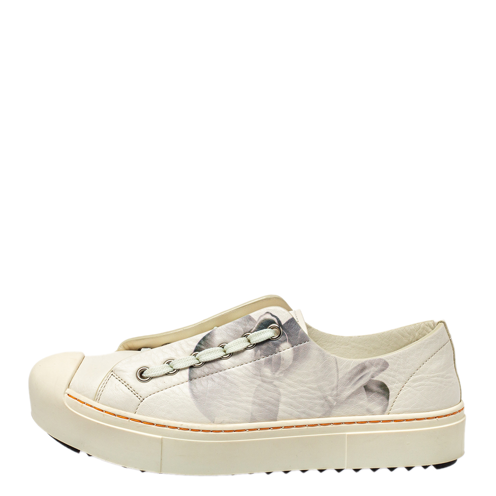 

Fendi Multicolor Printed Leather Low Top Sneakers Size