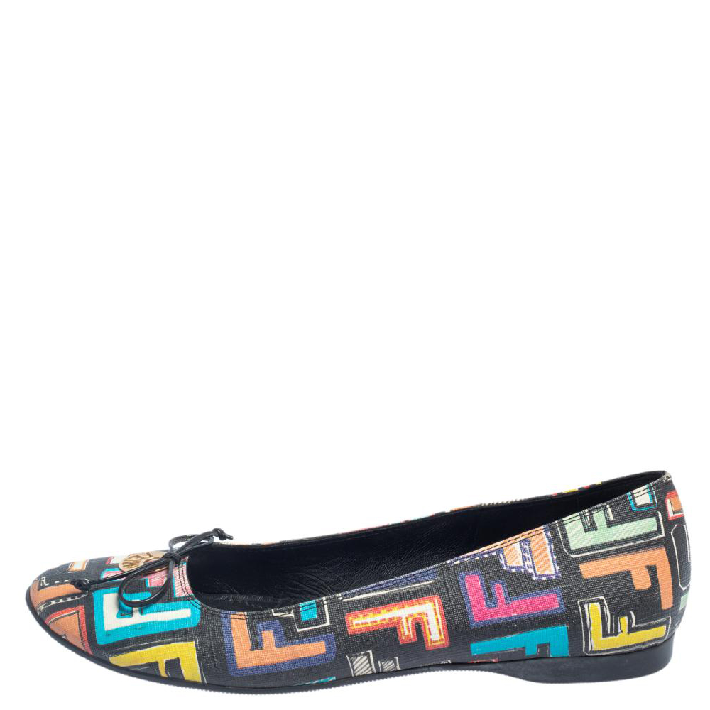 

Fendi Multicolor Zucca Spalmati Coated Canvas Ballet Flats Size