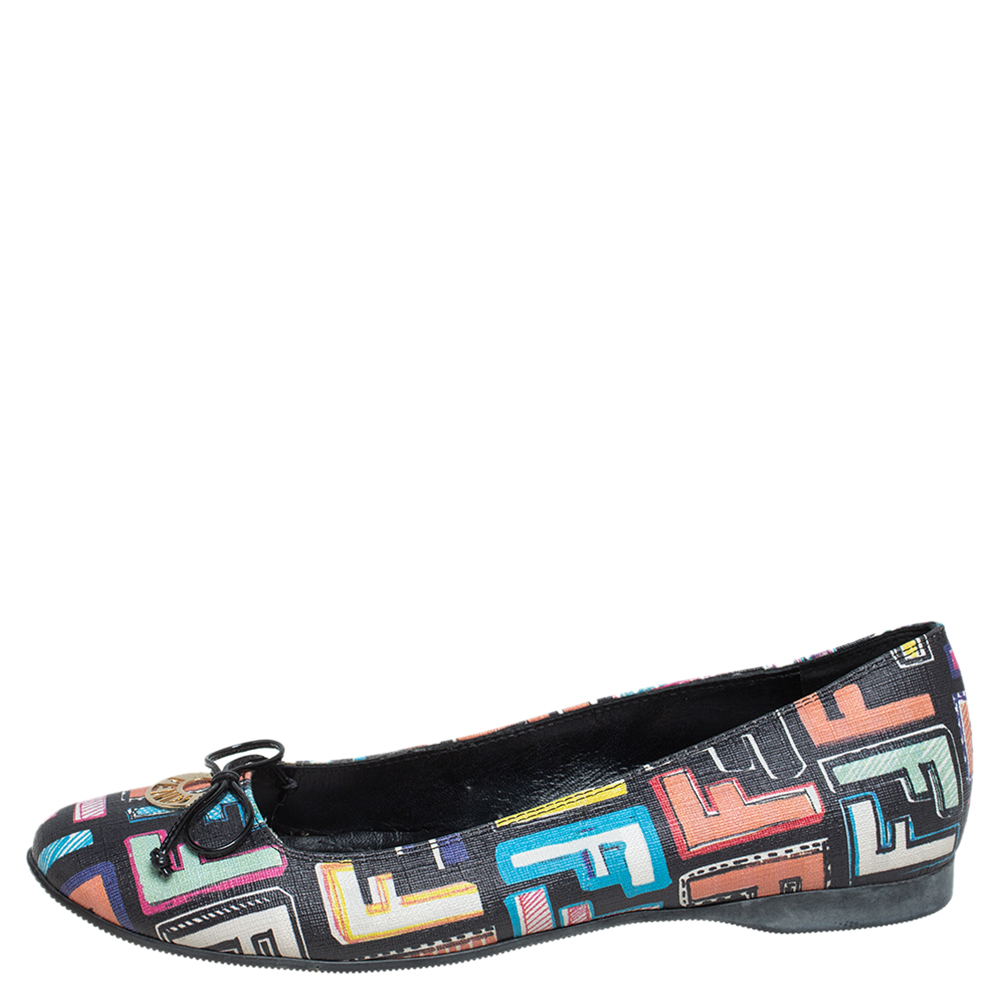 

Fendi Multicolour Zucca Coated Canvas Logo Disc Ballerina Flats Size, Multicolor