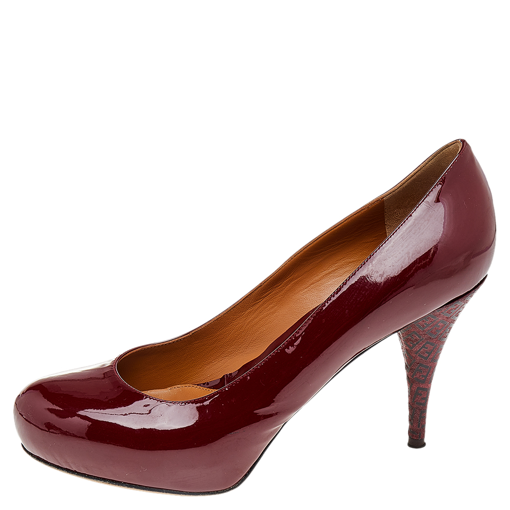 

Fendi Red Patent Leather Platform Pumps Size