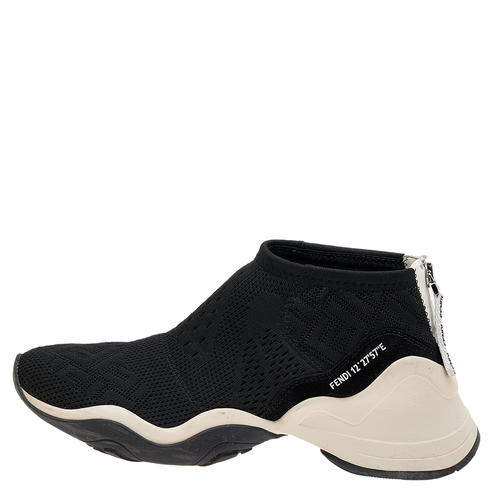 

Fendi Black Knit Fabric High Top Sneakers Size