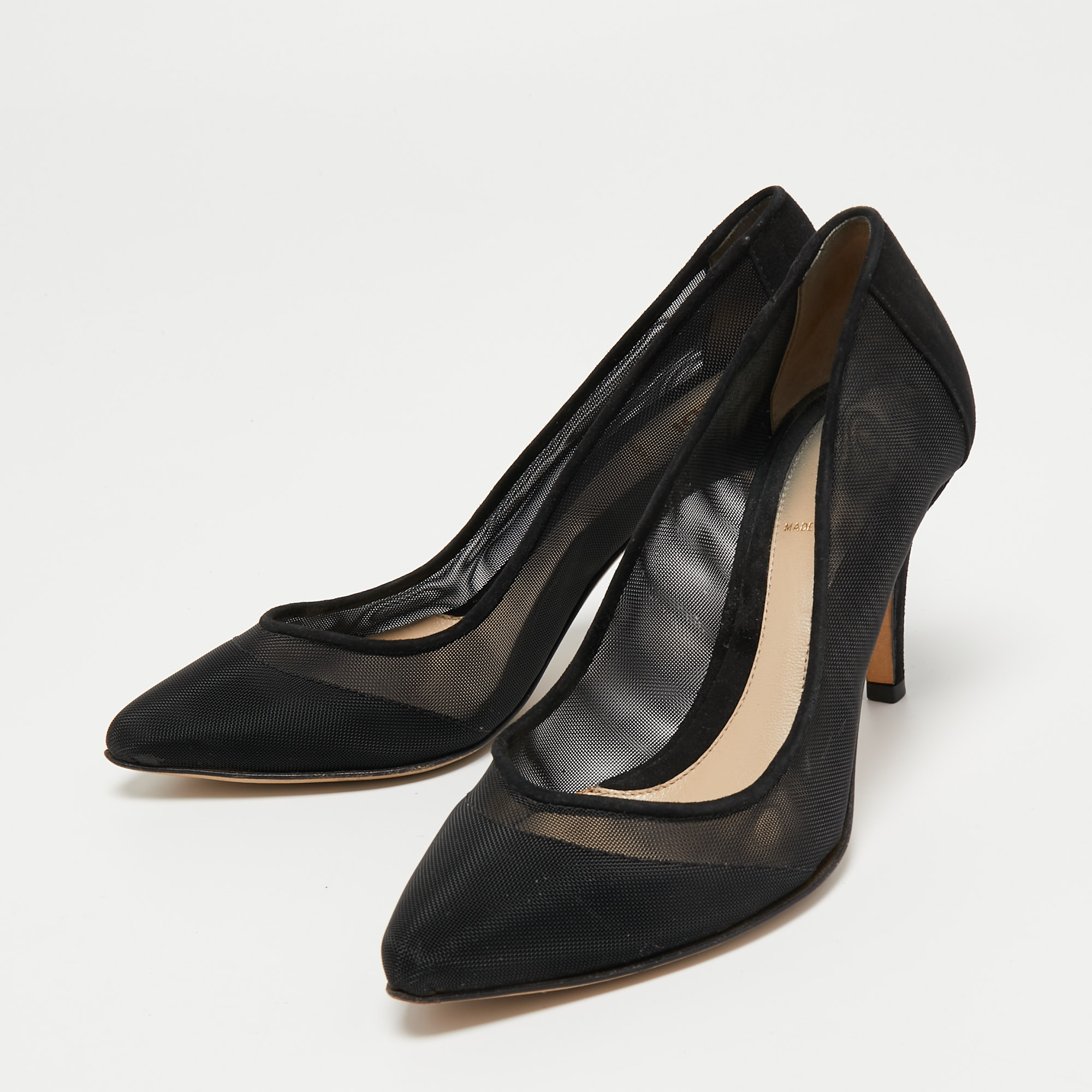 

Fendi Black Suede and Mesh Pointed Toe Pumps Size