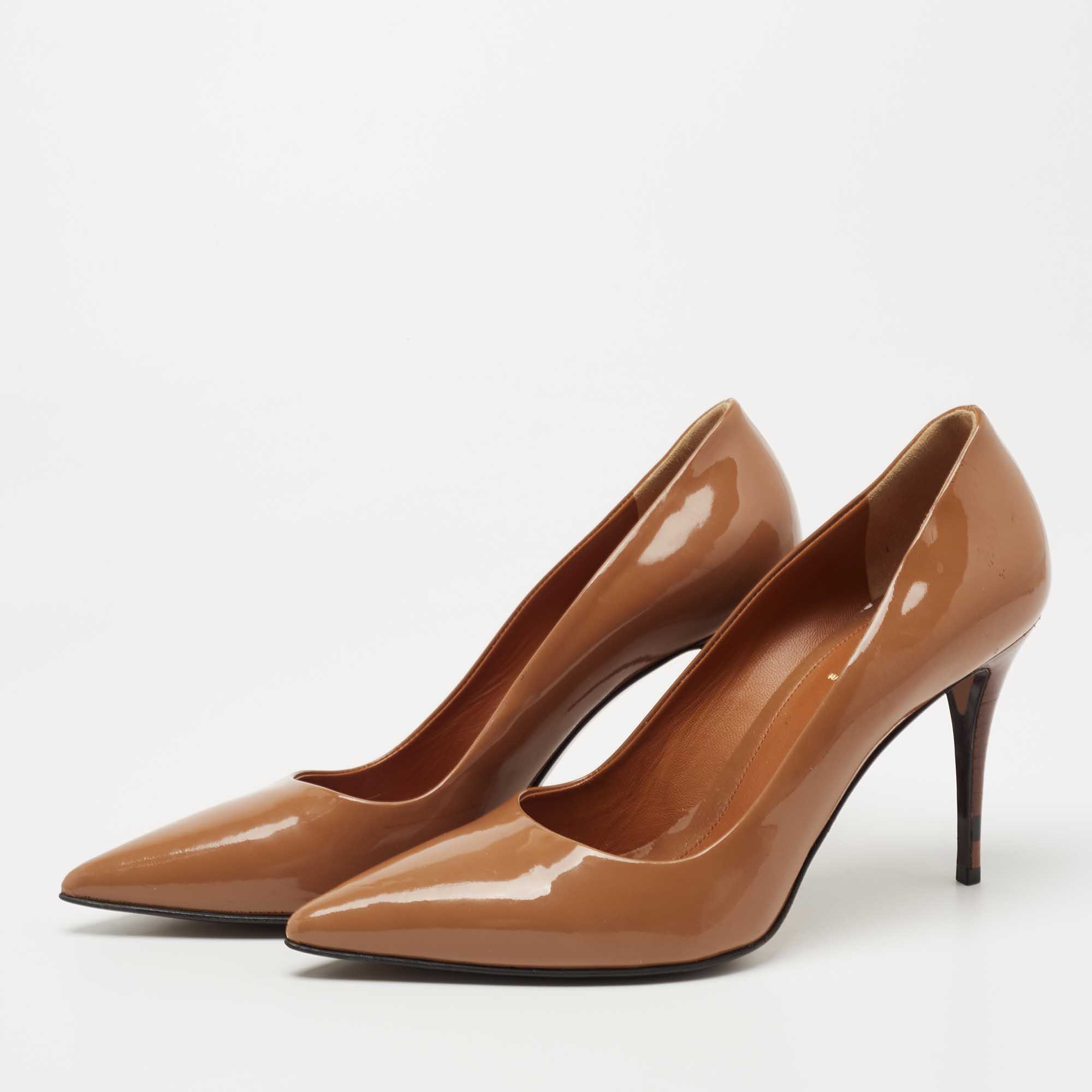 

Fendi Brown Patent Leather Pointed Toe Pumps Size