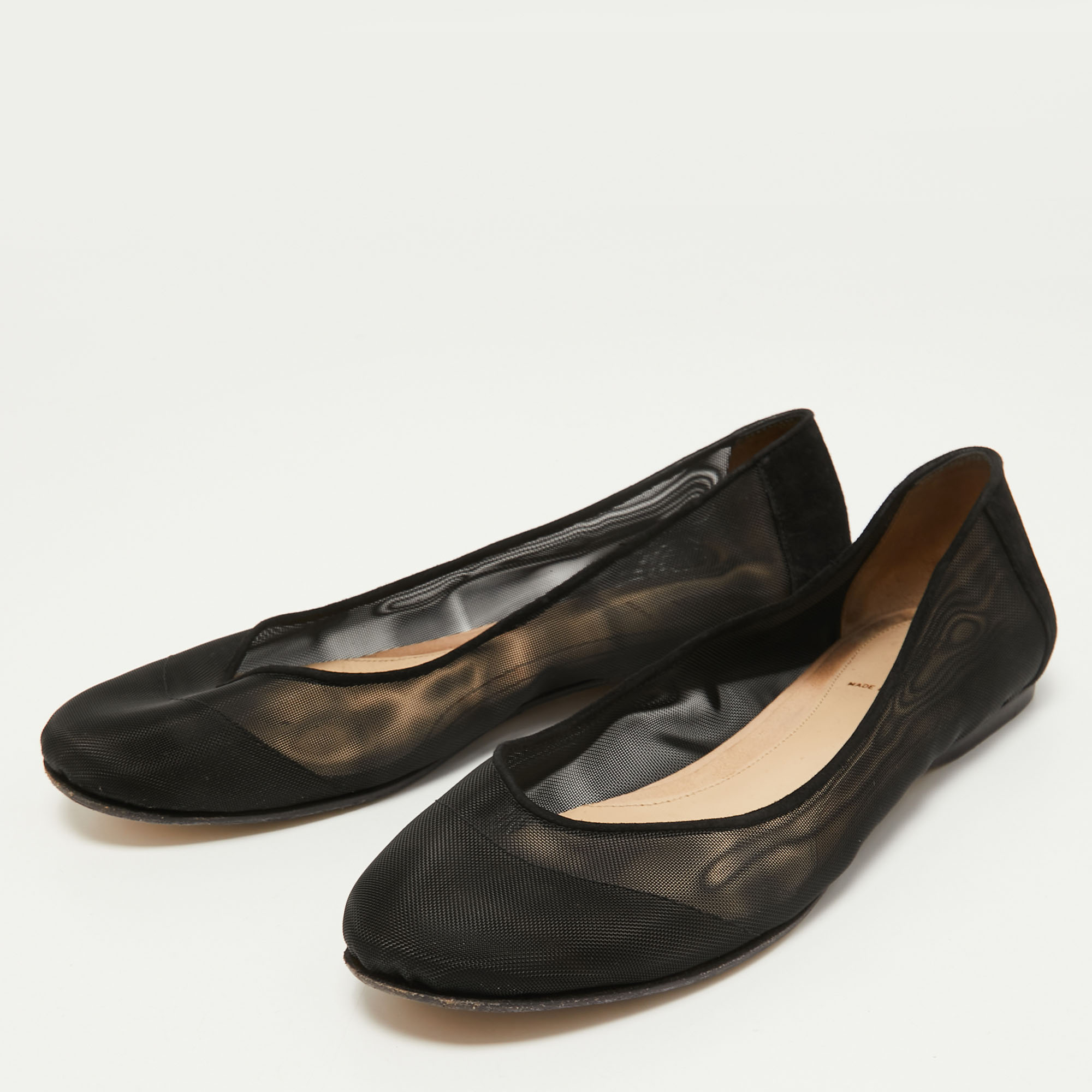 

Fendi Black Mesh and Suede Ballet Flats Size